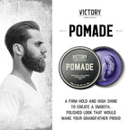 Victory Barber & Brand Pomade for Men, 3.1 Ounce, Water Based Pomade for Men, High Shine Hair Wax for Men, Strong Hold Pomade, Made in USA