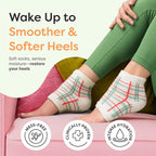 ZenToes Moisturizing Socks for Cracked Heel Treatment, Vitamin E, Olive Oil and Jojoba Oil Heel Socks, Stocking Stuffers for Women, Spa Self Care Gifts for Women (Green Gingham & Multi Plaid, Regular)