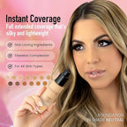 Frankie Rose Cosmetics Matte Perfection Foundation Makeup – Long-Lasting, Hydrating Foundation for Semi-Matte Finish - Foundation Full Coverage for All Skin Types - (Gold) 1.0 US fl oz / 30 ml