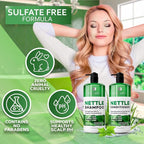 Nettle Shampoo and Conditioner Set - Sulfate Free to Boost Volume - Thickening, Strengthening, Volumizing Formula for Fine and Thinning Hair Women and Men - 16 Fl Oz (Pack of 2)