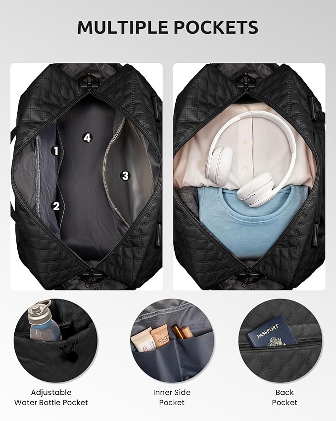 Gifts Personalized Initial Duffle Bag for Teen-Girls - Weekender Overnight Travel Bag with Shoe and Makeup Compartments, Birthday Graduate Gift (Letter H)