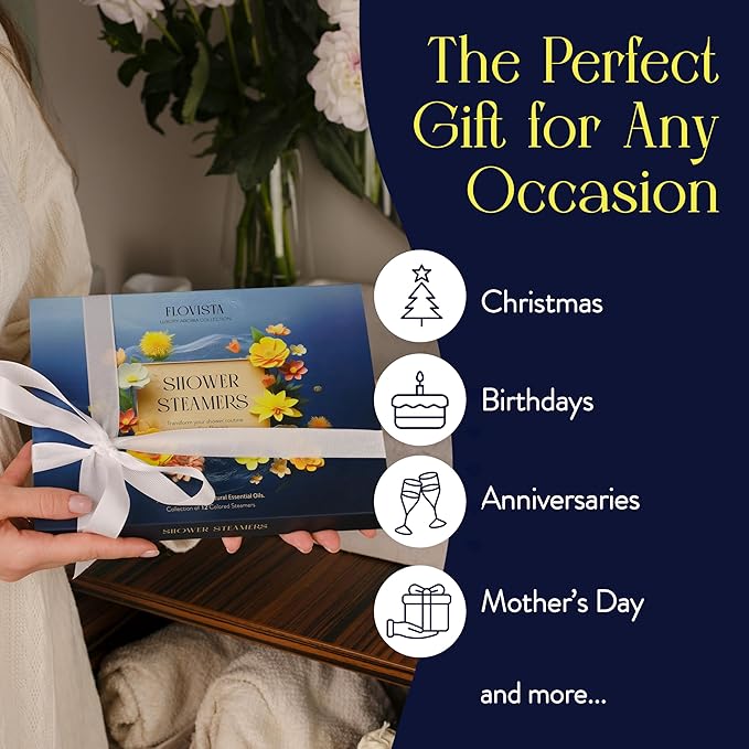 Gifts for Women, Aromatherapy Shower Steamers – 12-Pack Self Care & Spa Birthday Gifts for Women, Relaxation & Stress Relief, Bath Shower Bombs with Lavender & Eucalyptus Essential Oils