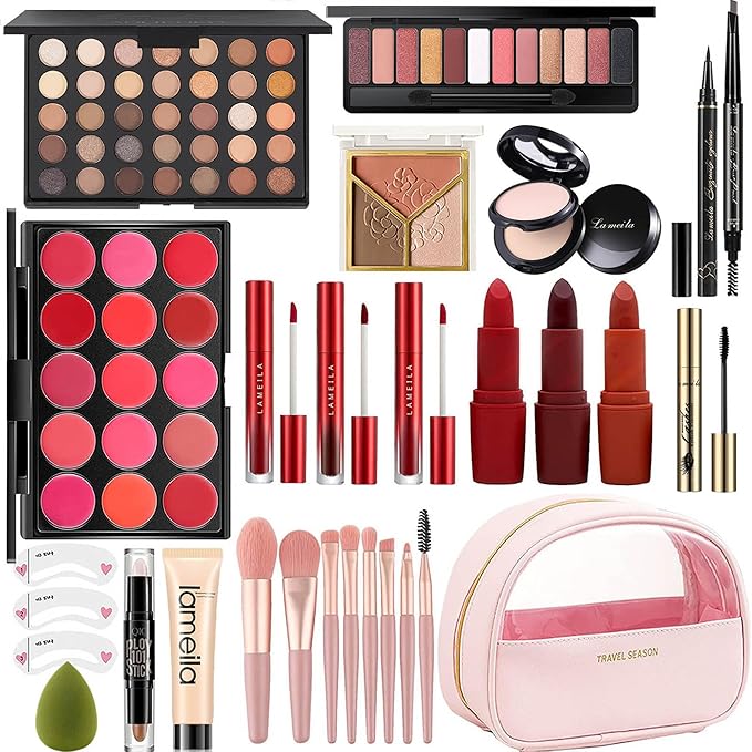MISS ROSE M All In One Full Makeup Kit for Women, Multipurpose Makeup Sets, Beginners and Professionals Alike, Easy to Carry(Pink)