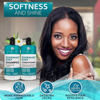 Rosemary Shampoo and Conditioner Set – with Rosemary Oil and Peppermint - Sulfate Free Moisturizing Products for Women and Men, Helps Flaky, Dry Scalp and Dandruff, Salon Thickening for Thinning Hair