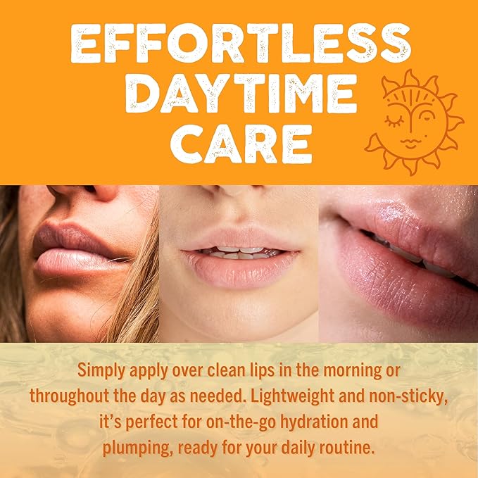 Eco Lips Plumping Daytime Lip Mask with Hyaluronic Acid and Upcycled Cloudberry Oil, 2-pack by Eco Lips 100% Natural. Made in USA