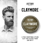 Victory Barber & Brand Claymore hair pomade for men | Strong Hold Matte Finish Men's Clay Pomade | made in usa | Designed by barbers, made for the rugged | Texturizing & Styling Clay 3.1 Oz