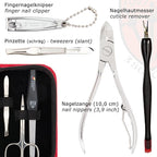 3 Swords Germany - brand quality 6 piece manicure pedicure grooming kit set for professional finger & toe nail care scissors clipper fashion leather case in gift box, Made in Solingen Germany (03706)