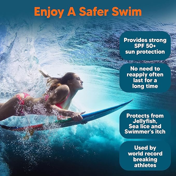 Safe Sea Zinc Oxide Sunscreen SPF50 | Clear Mineral Face Sunscreen | Anti-Jellyfish Sting Protective Lotion | Coral Reef Safe | Travel Size - 2Oz (60ml), Pack of 1