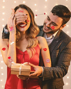 Temporary Tattoos for Kids, 12 Sheets Love Heart Confession Decorations for Classroom Girls Boys School Class Bday, 113pcs Pattern for Festivals and Parties (Red - Love)