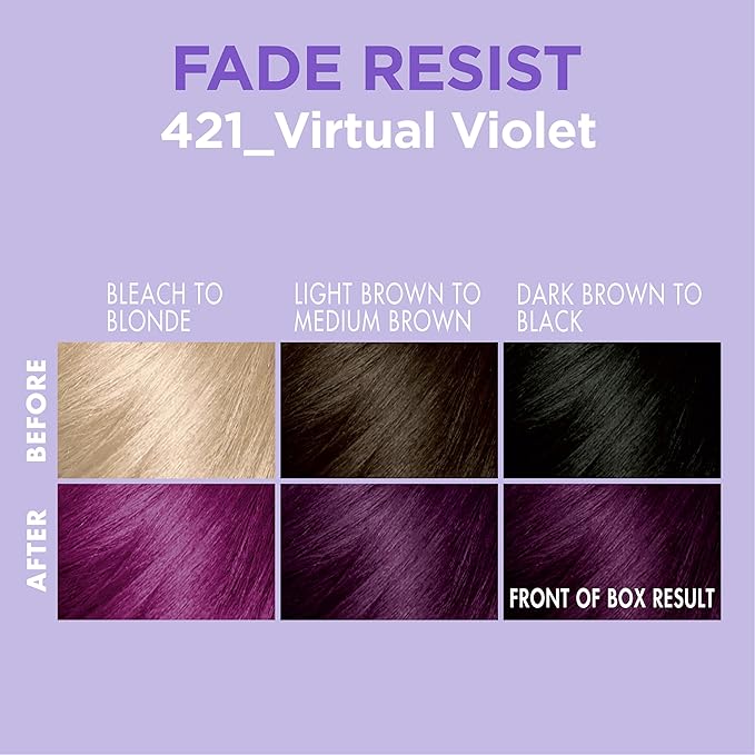 Softsheen-Carson Dark and Lovely Hair Dye, Fade Resist Hair Color with Conditioning Mask, Virtual Violet, 1 Kit (Pack of 2)