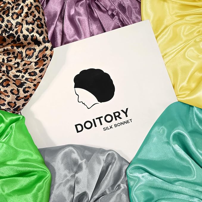 Satin Silk Bonnet for Sleeping, Soft Satin Lined Hair Bonnet for Women, Double Layer Sleep Nightcap