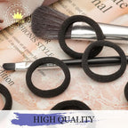 100 pcs No Break Hair Ties fitting Kit, and limited-time Starter Kit | Gentle for any hair type with no slipping or snagging Color mixing(Black)