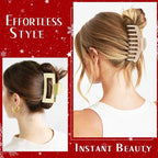 TOCESS Big Claw Clips for Women & Girls, 8 Pack 4.33 Inch Matte Jumbo Hair Claw Clips, Strong Hold Non-Slip Rectangle Hair Clamps for Thick, Curly, Long or Fine Hair