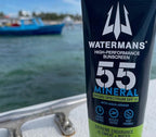 Watermans Mineral SPF 55 Sunscreen with Zinc, Aqua-Armor, Broad Spectrum Sunscreen for Face and Body, Reef Safe Sunscreen, Water Resistant, Mineral Sunscreen