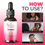 Hair Growth Oil - Ginger Scented, Pink, Unisex Adult, Promotes Thick Long Hair Growth, Suitable For All Hair Types, Vegan & Cruelty-Free