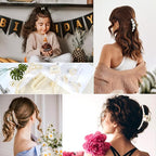 Pearl Hair Accessories for Women - 8PCS Claw Clips for Thick and Thin Hair, Barrettes for Styling and Weddings