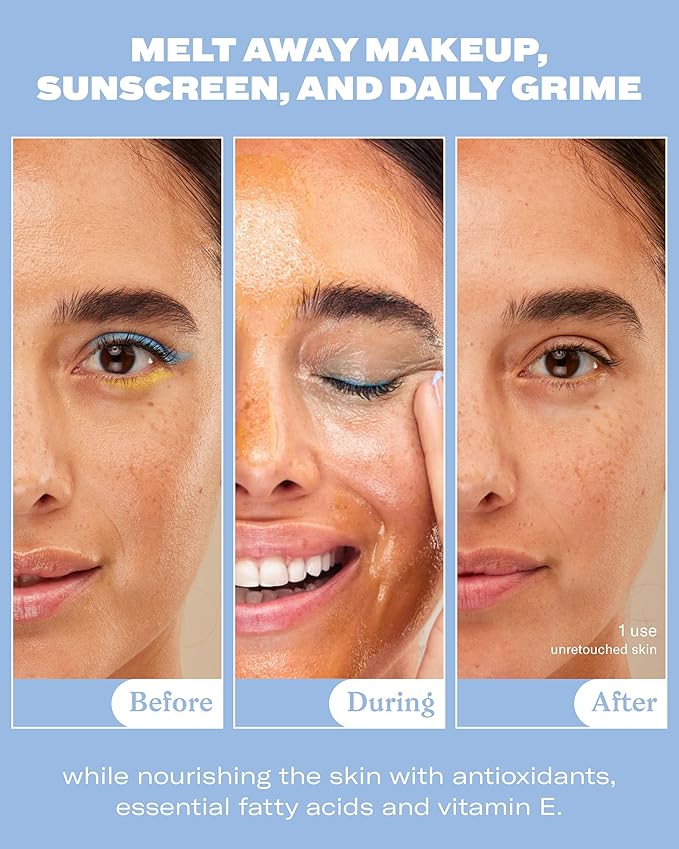 Then I Met You Living Cleansing Balm, Melts Makeup & Sunscreen, Non-Stripping Zero Residue Oil Cleanser with Seaberry, Olive, Grape Seed Oils, Vit E & Persimmon, First-Step Clean Vegan Korean Skincare