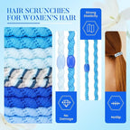 Hair Ties No Damage - 10PCS Ponytail Holders - Elastic Hair Ties for Thick Hair - Braided Hair Bands for Women Girls's Hair (21.Blue Sky2)