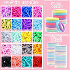 Hair Accessories for Girl, 1543 Pcs Elastic Hair Rubber Bands Set 20 Colors Elastic Hair Ties with Organizer Box Cotton Baby Hair Ties, Hair Tail Tools, Rat Tail Comb, Butterfly Hair Clips