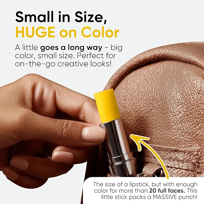 Blue Squid PRO Yellow Face Paint Stick - Waterproof Body Paint for Adults & Kids Eye Black Baseball, Softball - Vegan Hypoallergenic Twist-Up Non-Toxic Makeup Stick for Cosplay, Sports & SFX