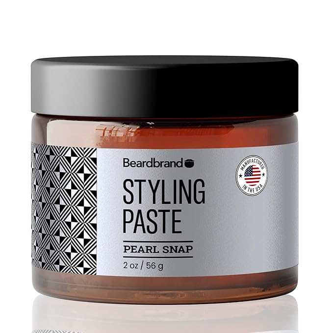 Beardbrand Beard Styling Paste - Medium Hold and Natural Look Hair Paste for Men - Versatile Hair Styling Cream - Teakwood, Rosemary, & Citrus Scent- 56 grams