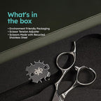 K9 6.5" Large Professional Hair Scissors – Barber Shears Made with Premium VG10 Steel, Lightweight, Razor-Sharp, Handcrafted with Ergonomic Handle and Convex Blade for Comfort, Also Great for Home Use