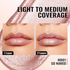 Oulac Pink Nude Metallic Shine Lipstick for Women, Dual Use for Lips & Eyeshadow, Long Lasting Lip Gloss, Metallic Matte High Impact Lip Color No Transfer Vegan Formula, 4.5ml, MD01