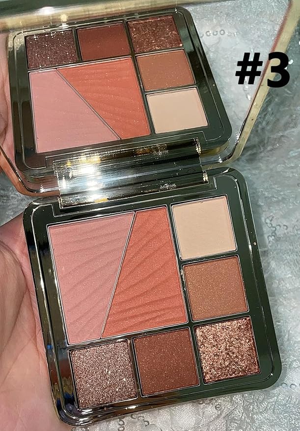 All-in-One Eyeshadow Palette, 7 Colors Eye Shadow Palette, Glitter, Matte, Shimmer Eyeshadows, Blush, Highlighter Contour Makeup Palettes, Highly Pigmented Waterproof Long Lasting. (Color 3)