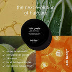 Jack Henry Hair Paste for Men - Natural Finish, Light Hold, Subtle Shine - Natural Plant Based Formula for All Hair Types - Petroleum Free for Non-Greasy Hair Texture - Unscented (1.69 oz)