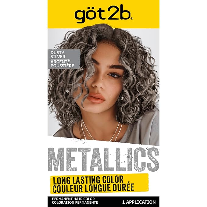 Got2b Metallics Permanent Hair Color, M72 Dusty Silver