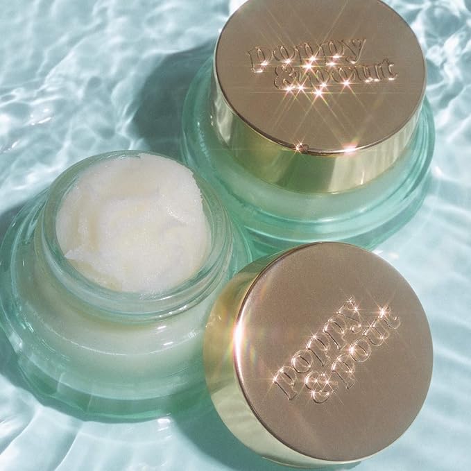 Poppy & Pout Sweet Mint Overnight Lip Mask – Refreshing Lip Treatment with Shea Butter & Beeswax – Cruelty Free, Recyclable Glass Jar (0.65 oz)