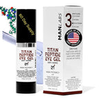 Titan Peptide Anti-Aging Under Eye Gel for Men – Reduce Appearance of Puffiness, Dark Circles, Eye Bags, & Sagging – DMAE, Niacinamide, Hyaluronic Acid, Peptides – All Skin Types – Unscented