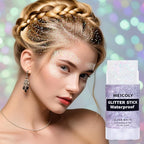 MEICOLY Clear White Face Body Glitter Stick,Hair Glitter Stick for Women,Sparkle Chunky Glitter Makeup,Waterproof Face Glitter for Party Rave Festival