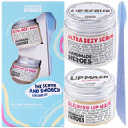 100% Natural Lip Scrub, Vegan Conditioning Coconut Lip Exfoliator - Gentle Exfoliant, Sugar Lip Polish and Lip Exfoliator Scrubber for Chapped and Dry Lips (Original 3pc Set)
