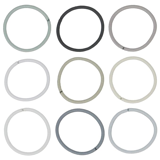 Expressions 216-Piece Hair Ties, 4mm Gray Shades Elastic Bands, Durable, Clasp-Free, Comfort-Fit for All Hair Types, Women and Men