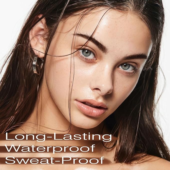 Eyebrow Stamp Stencil Kit - Long-Lasting Eyebrow Powder with Brush, Waterproof & Smudge-Proof Brow Shaping Kit with 24 Reusable Thin & Thick Eyebrow Stencils for Voluminous Brow (Light Brown)