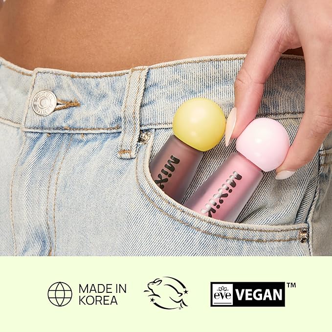 MIXIK Plumping Lip Ampoule, Hydrating Lip Gloss Plumping Ampoule made with Shea Butter & Argan Kernel Oil leaving Lips Plump, Smooth and Glossy, promotes Vibrant High-Gloss Plump Lips (Pink Plump)