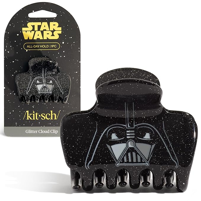Kitsch x Star Wars Darth Vader Glitter Medium Hair Clip for Women – Dark Side Galaxy-Inspired Claw Clip | Recycled Plastic, Strong Secure Grip | Ideal Gifts for Women, Hair Accessories for Girls