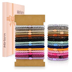 30 Pcs Hair Ties No Damage for Women Girls, High Elastic Braided Hair Ties for Thick Hair, Soft Ponytail Holders, No Crease Hair Bands for Curly Thin Hair Scrunchies (Multicolor Colors)