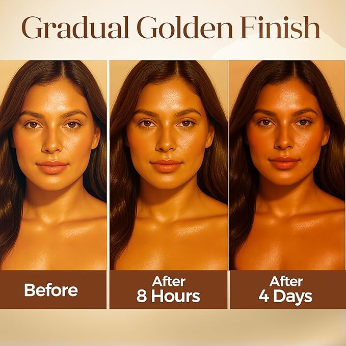 Hydrating Self Tanning Drops – MEDIUM/DARK – Face & Body Glow with DHA, Hyaluronic Acid, Niacinamide – Buildable, Streak Free Tan – MYSTERE BEAUTE – 1 fl oz