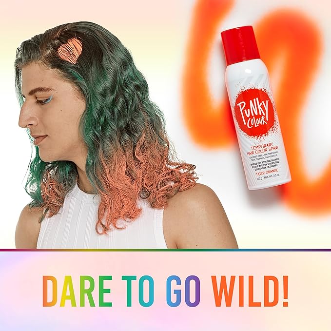 Punky Temporary Hair Color Spray – Tiger Orange, Instant Vivid Temporary Hair Dye for Women, Wash Out, Hair-Color Spray, 3.5 oz, 1 Pack