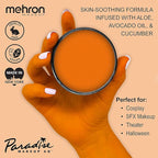 Mehron Makeup Paradise Makeup AQ Pro Size | Stage & Screen Performance, Face & Body Painting, Beauty, Cosplay, and Halloween | Water Activated Face Paint, Body Paint 1.4 oz (40 g) - Orange
