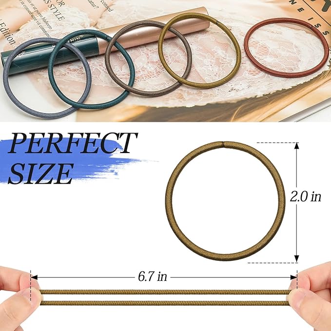 100Pcs Multi-Color Hair Ties For Thick And Curly Hair, Elastic Hair Ties For Women, Men And Girls, No Damage Ponytail Holder Hair Bands(Set5)