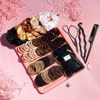 YANRONG 1159PCS Hair Accessories for Woman Set Seamless Ponytail Holders Variety Hair Scrunchies Hair Bands Scrunchy Hair Ties For Thick and Curly (Brown)