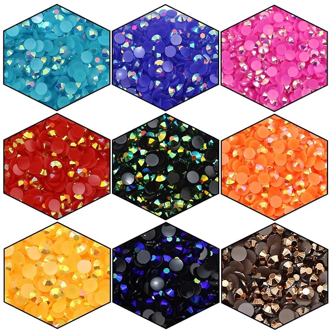 1440 Pcs SS20 5mm Flatback Rhinestones for Nails Art Crafts Glitter Round Shine Gems AB Crystals DIY Clothes Shoes （Citrine AB）