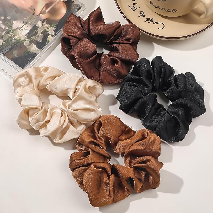 Hair Scrunchies for Women - Hair Ties No Damage Both for Thick Hair or Thin Hair Curl Hair No Crease Scrunchies Ponytail Holder No Hurt Your Hair