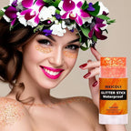 MEICOLY Orange Face Body Glitter Stick,Hair Glitter Stick for Women,Sparkle Chunky Glitter Makeup,Waterproof Face Glitter for Party Rave Festival