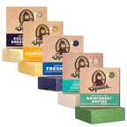 Dr. Squatch Natural Bar Soap for Men Variety Gift Set - Cold Process Soap No Harsh Chemicals - Rainforest Rapids, Coconut Castaway, Fresh Falls, Summer Citrus & Eucalyptus Greek Yogurt (5 oz, 5-Pack)
