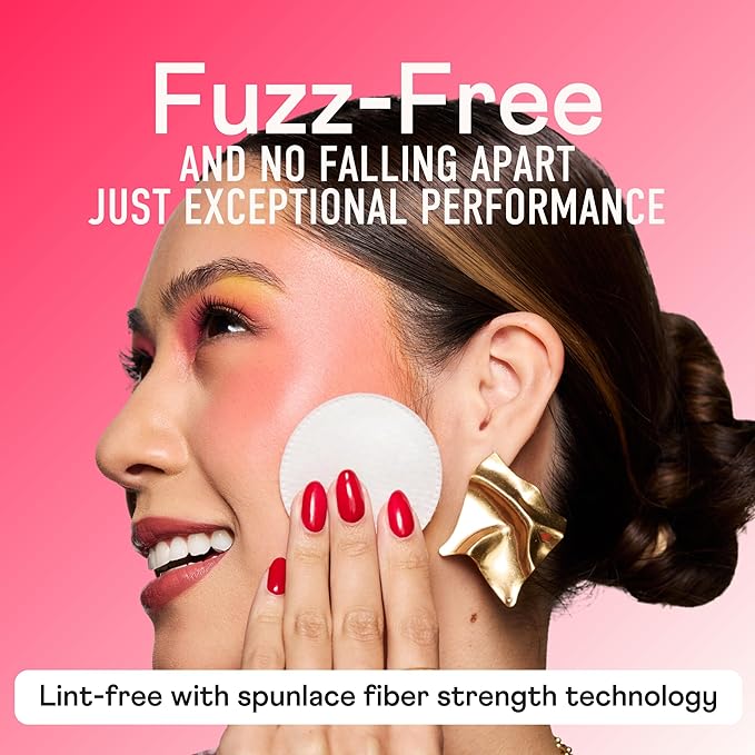 Swisspers Smooth Moves Ultra-Luxe Premium Cotton Rounds, Hypoallergenic Makeup Remover Pads for Sensitive Skin, USA Made, Vegan, Lint-Free, Paraben Free, 100 Count 6-Pack