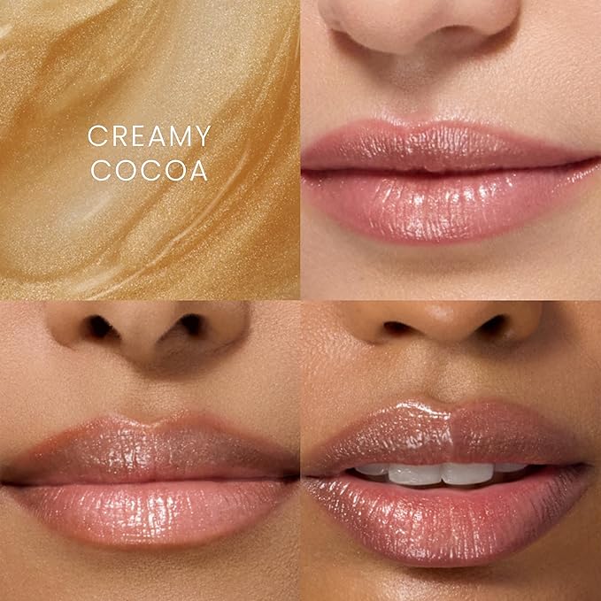 Prakti KhushiKiss Nourishing Lip Oil in Sparkling Chai, Hydrates & Plumps Lips, High-Shine Finish, with Hyaluronic Acid & Peptides, 0.17 oz